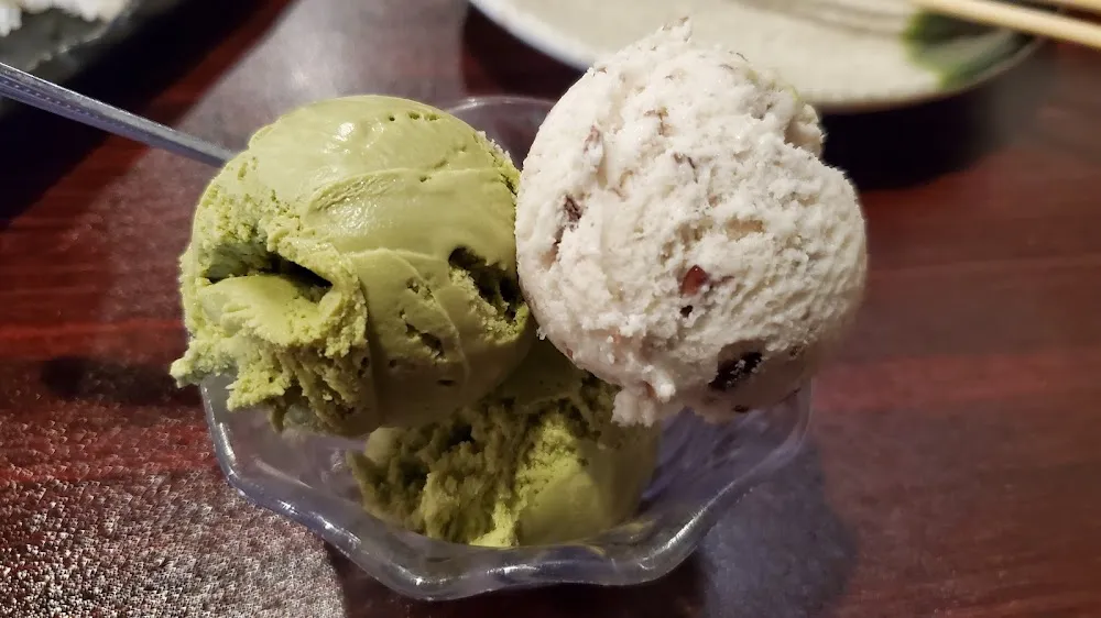 Green Tea and Red Bean Ice Cream